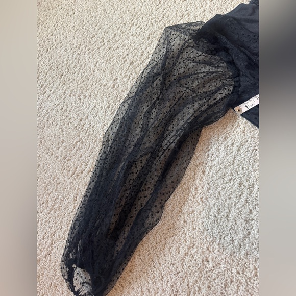 Forever21 Large black sheer polka dot dress Long sleeve - Picture 8 of 11